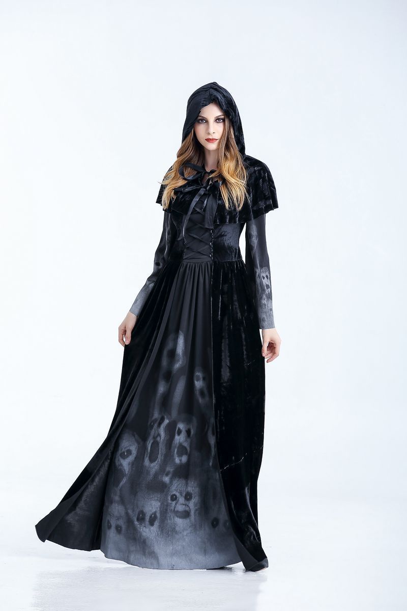 Halloween Victorian Dress Cosplay Costumes Scary Vampire Witch Clothes Women Medieval Masquerade Costume Ghost Fancy Maxi Dress