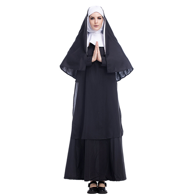 Halloween Jesus Christ Missionary Minister Priest Nun Virgin Mary Cosplay Costume For Women