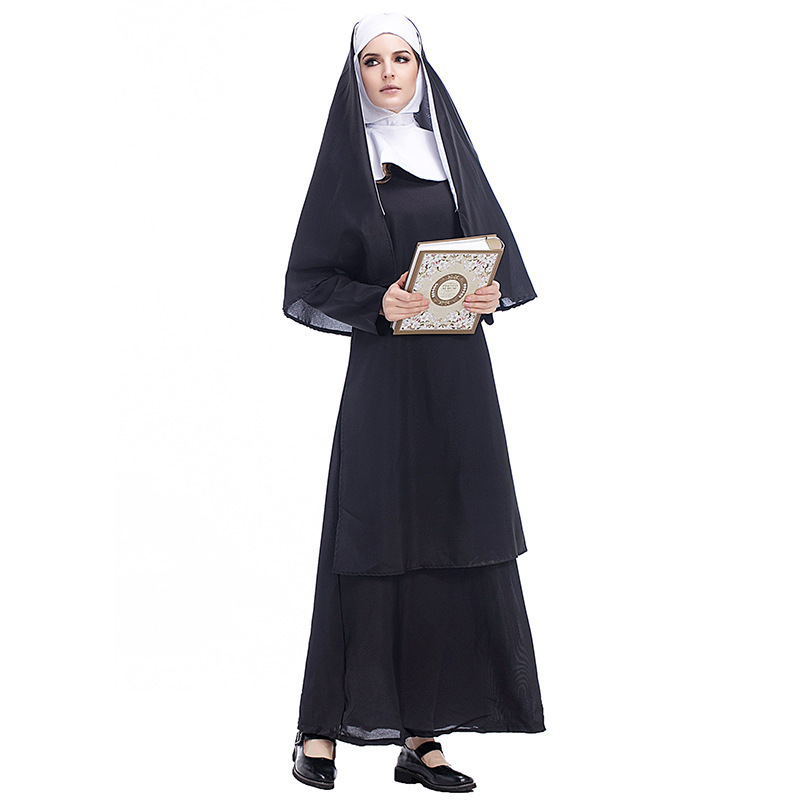 Halloween Jesus Christ Missionary Minister Priest Nun Virgin Mary Cosplay Costume For Women