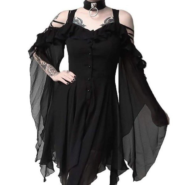 Women Medieval Retro Queen Princess Sling Evening Dress British Style Gothic Carnival Party Vampire Witch Scary Cosplay Costume