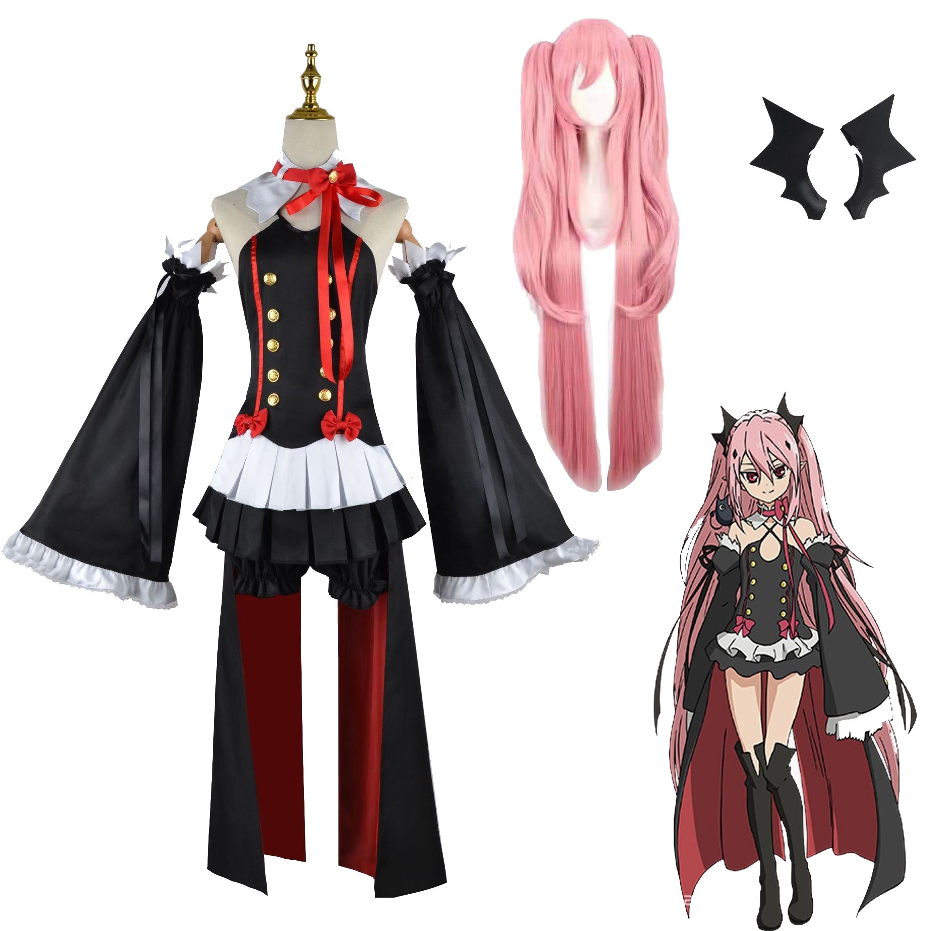 Seraph Of The End Owari no Seraph Krul Tepes Cosplay Costume Uniform Wig Cosplay Anime Witch Vampire Halloween Costume For Women