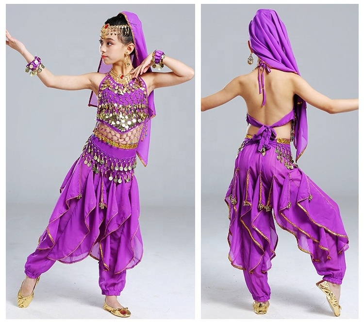 Kids Princess Girl Indian Belly Dance Costume Cosplay Bollywood Ornaments