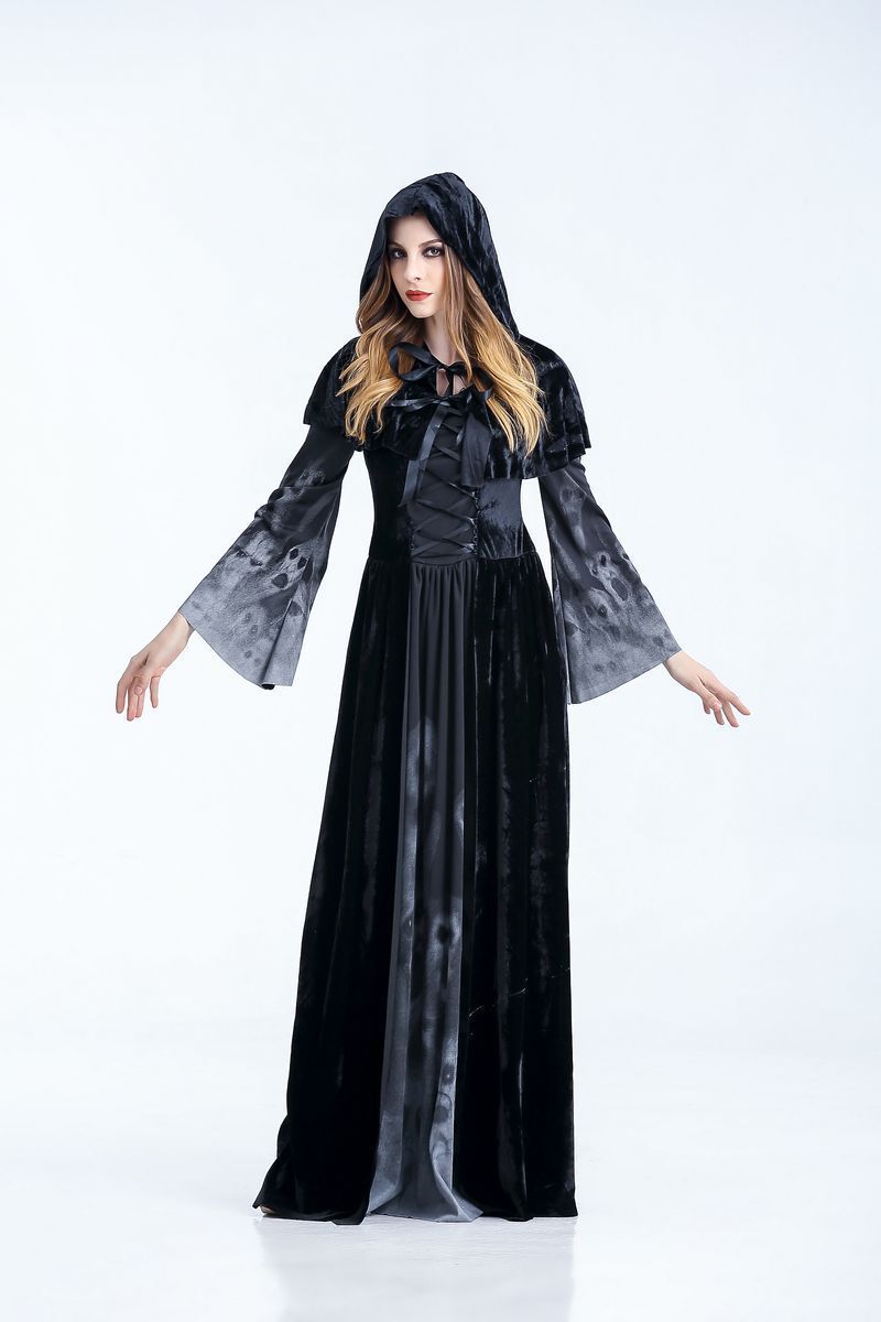 Halloween Victorian Dress Cosplay Costumes Scary Vampire Witch Clothes Women Medieval Masquerade Costume Ghost Fancy Maxi Dress