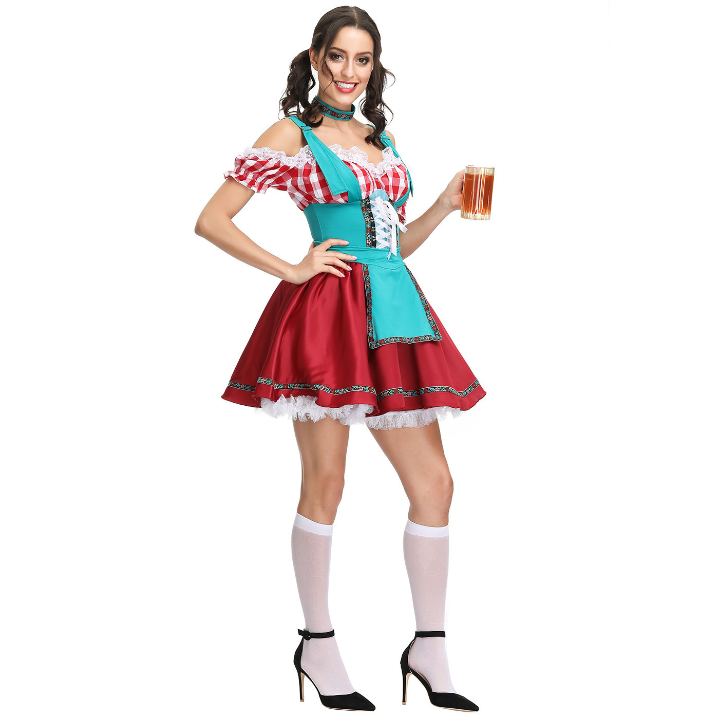 Carnival Oktoberfest Dirndl Costume Germany Beer Maid Tavern Wench Waitress Outfit Cosplay Halloween Fancy Party Dress