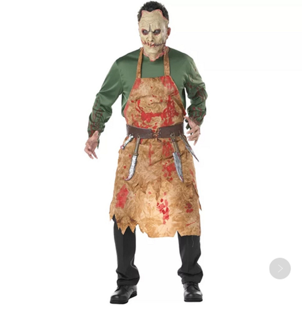 Halloween Party Costumes for Men Terror Scary Blood Zombie Butcher Chef Costume Cosplay with Mask