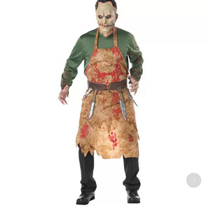 Halloween Party Costumes for Men Terror Scary Blood Zombie Butcher Chef Costume Cosplay with Mask