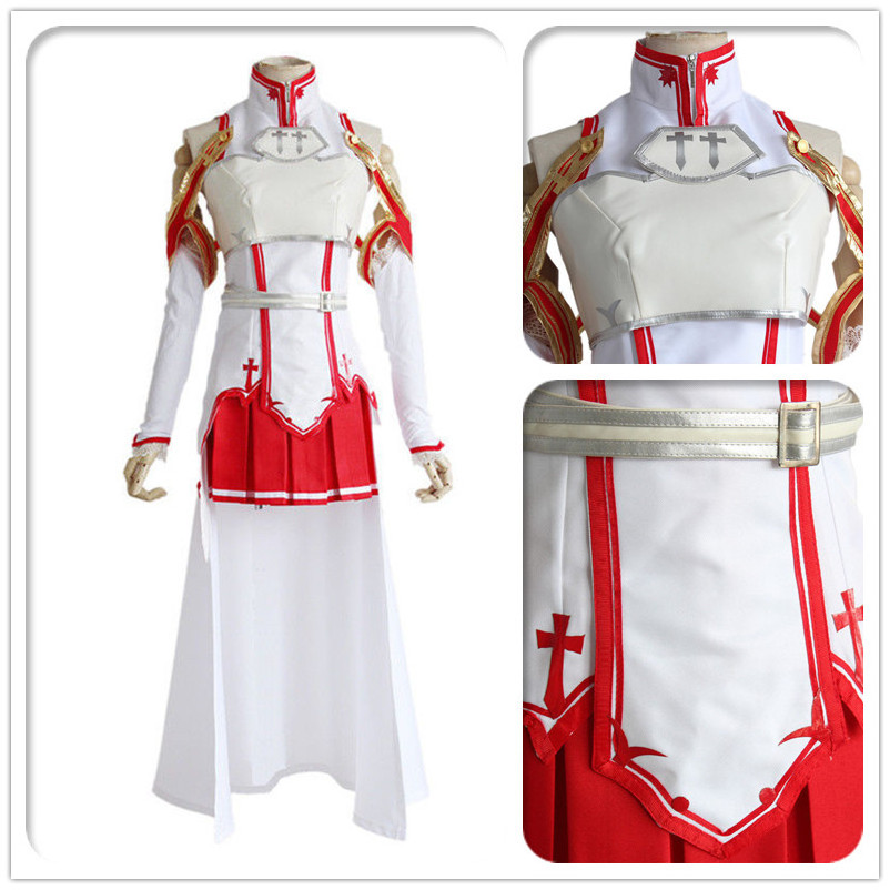 Sword Art Online Cosplay Costume Asuna Yuuki Full Set Women Cosplay Costumes