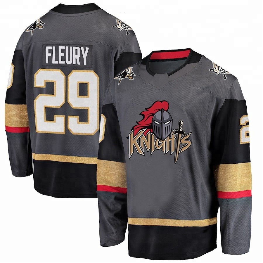 ice hockey shirts any logo sublimation golden custom hockey jersey