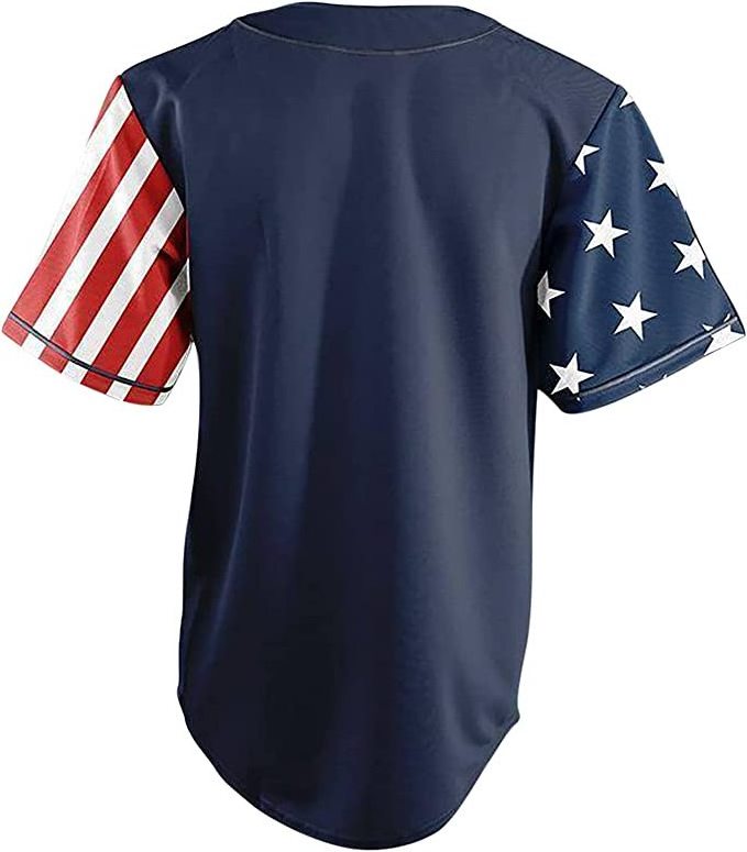 National Cotton Half Custom USA  Baseball Jersey Button Down Red America Baseball Women and Men Jersey