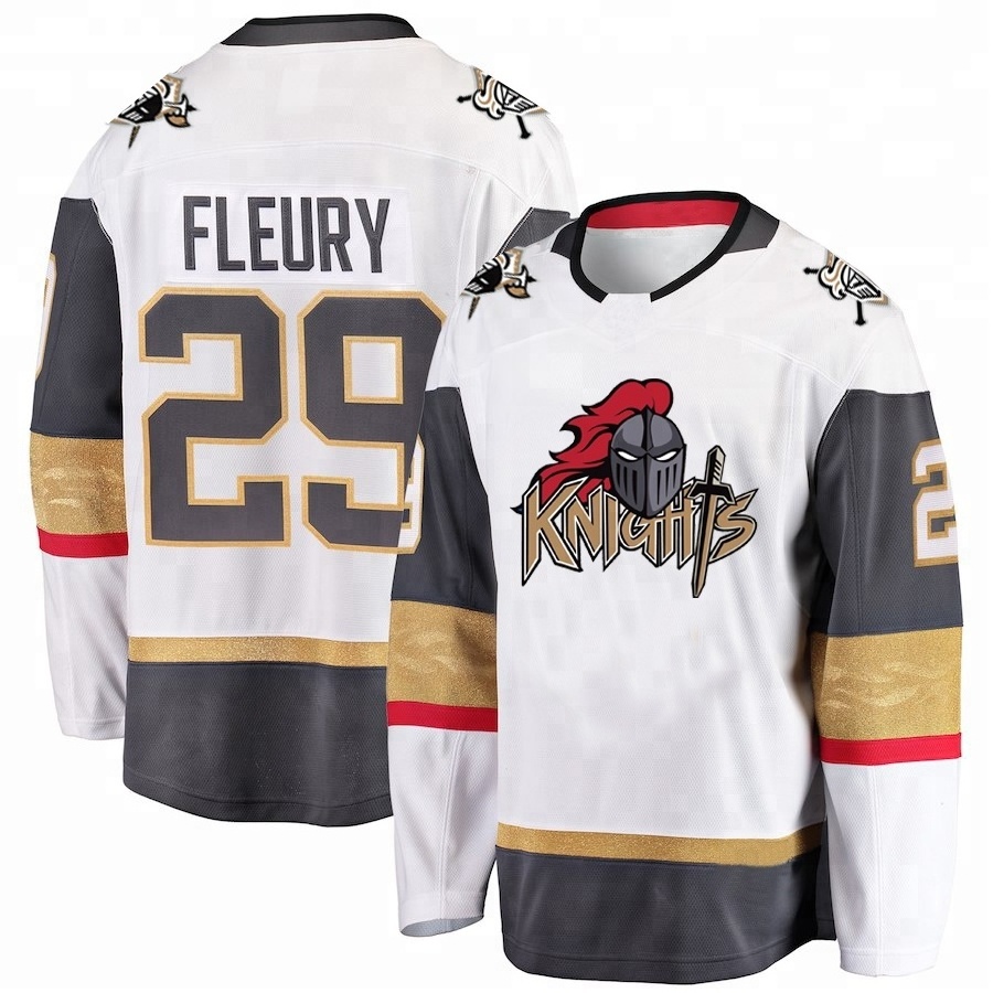 ice hockey shirts any logo sublimation golden custom hockey jersey