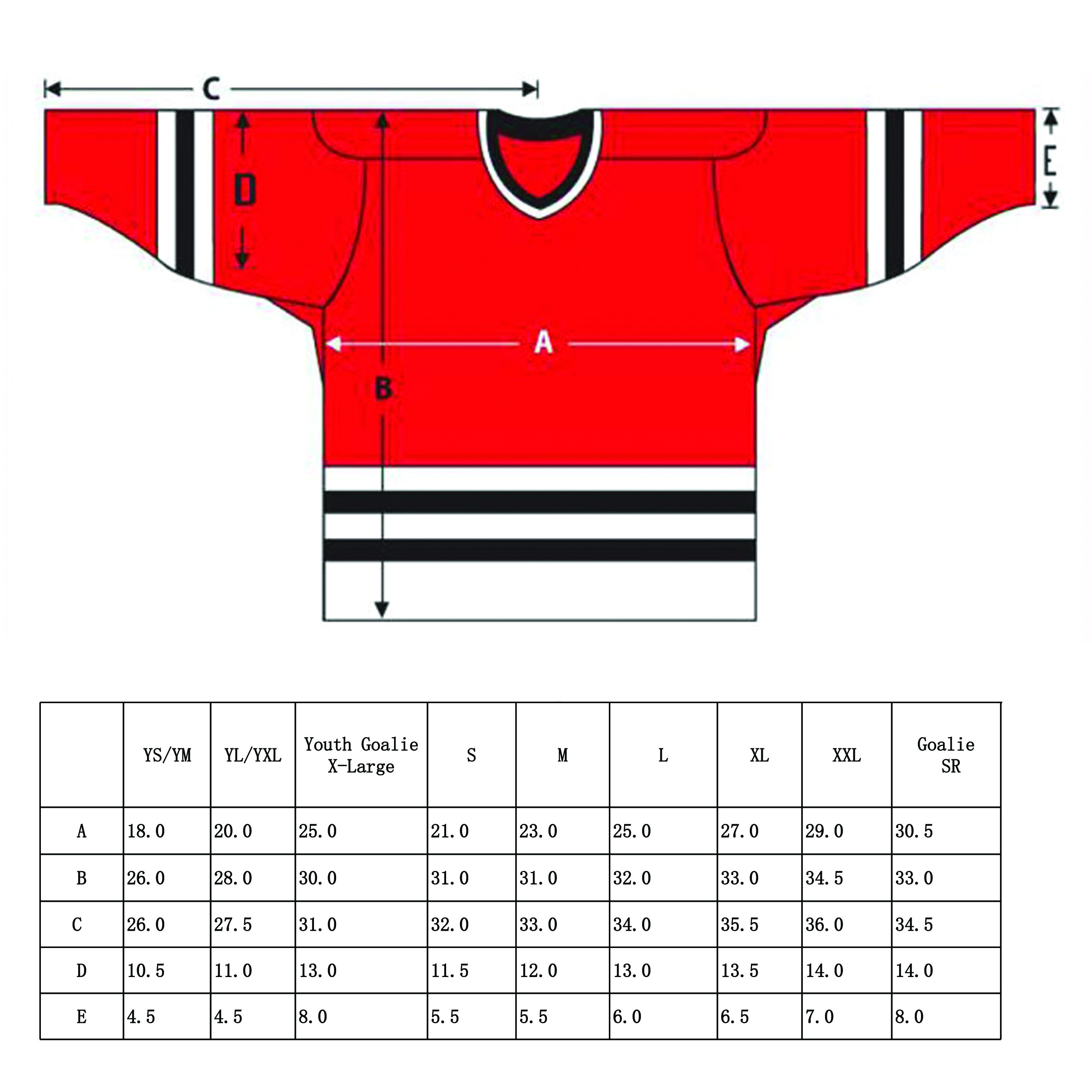 Embroidering Customized Ice Hockey Jerseys 100% Polyester Tackle Twill Hockey Jersey