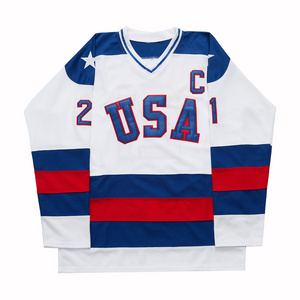 Wholesale Custom Design Team League Lace-up Tackle Twill 100% Polyester Hockey Jersey