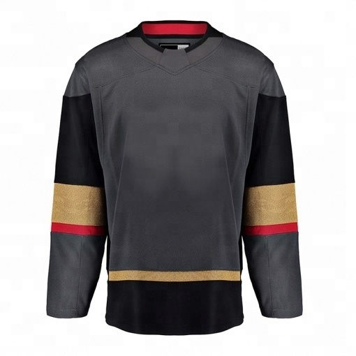 ice hockey shirts any logo sublimation golden custom hockey jersey