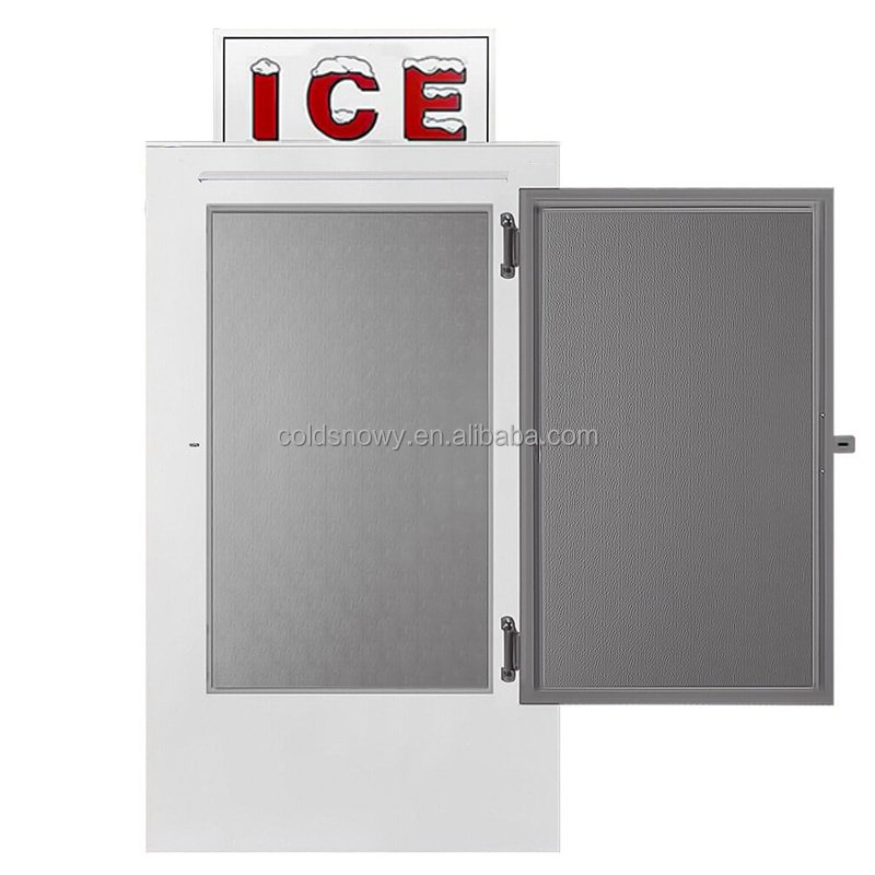 Cooling Applications Commercial Refrigerated Storage Indoor Bagged Ice Storage Bin Freezer Box Glass Door