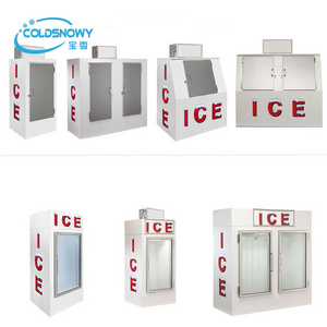 Solid Door Ice Merchandiser Commercial Ice Freezer Storage Bagged Ice Storage Bin