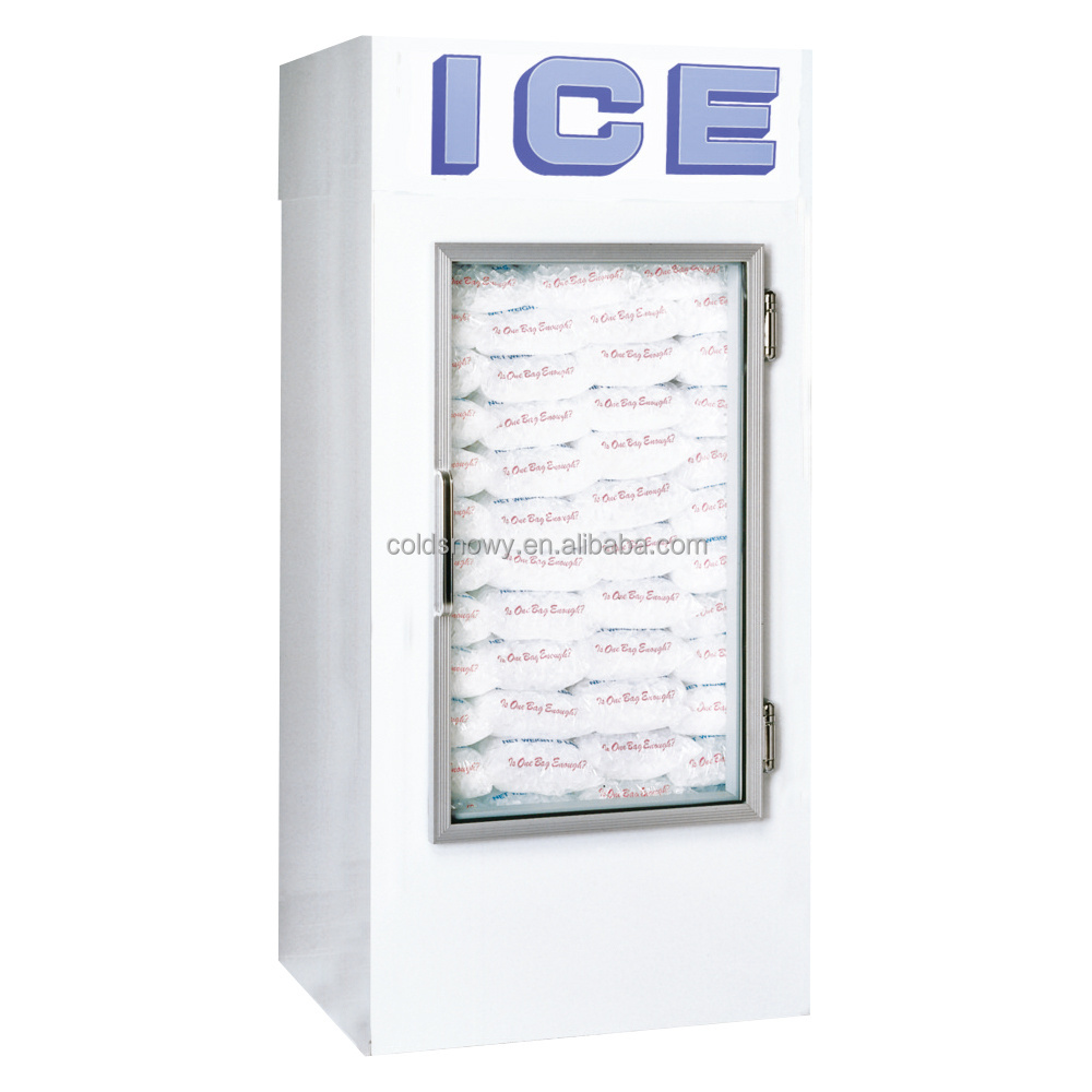 Cooling Applications Commercial Refrigerated Storage Indoor Bagged Ice Storage Bin Freezer Box Glass Door