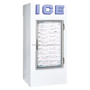 Cooling Applications Commercial Refrigerated Storage Indoor Bagged Ice Storage Bin Freezer Box Glass Door