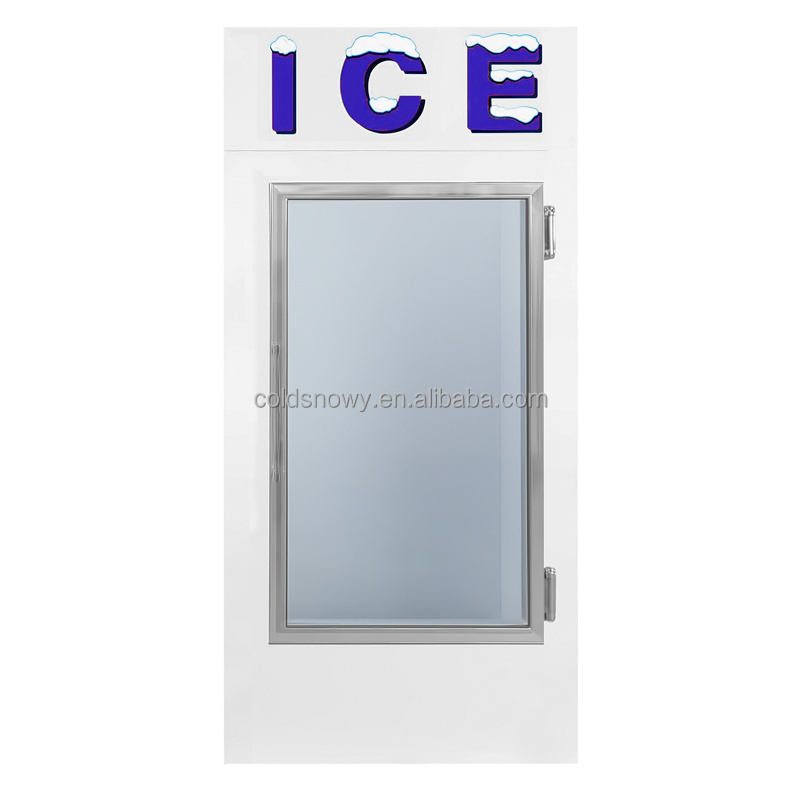 Cooling Applications Commercial Refrigerated Storage Indoor Bagged Ice Storage Bin Freezer Box Glass Door