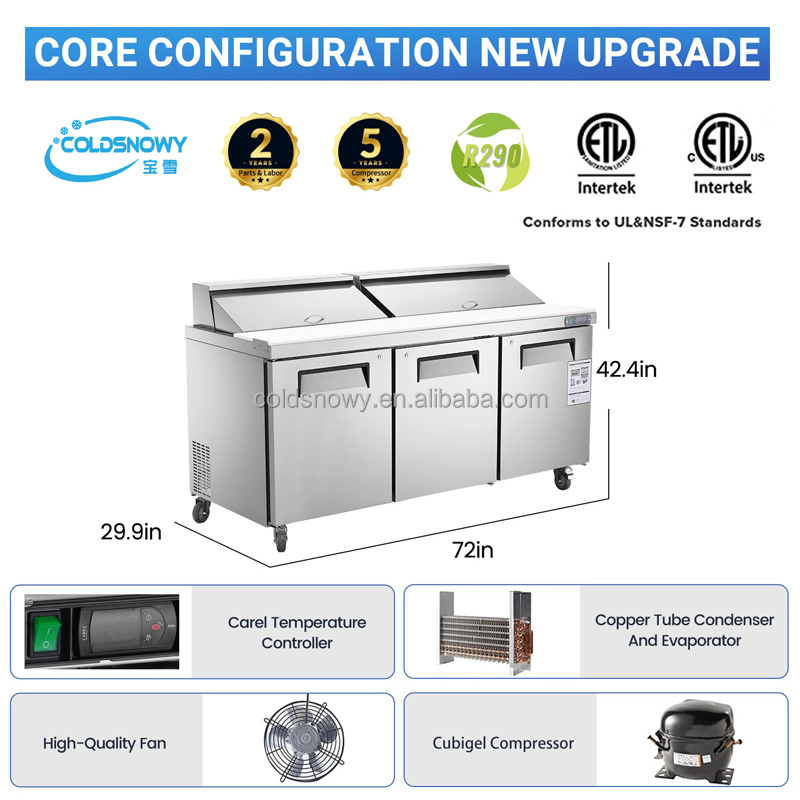 Refrigeration Equipment Salad Bar Cool Bar/Sandwich,Salad Preparation Pizza Counter Refrigerator/Pizza Prep Table