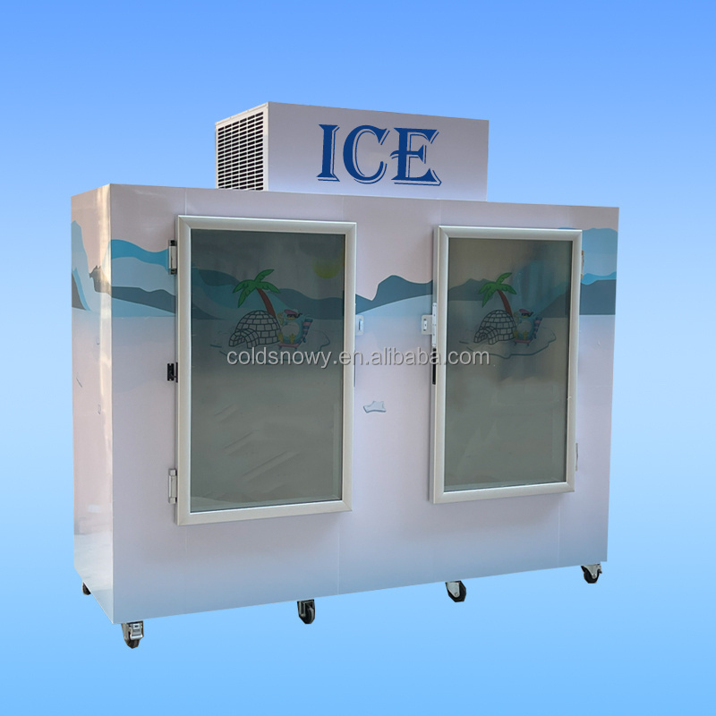 Bag Ice Storage Bin Indoor/outdoor Ice Merchandiser Ice Shop Equipment With Solid Door