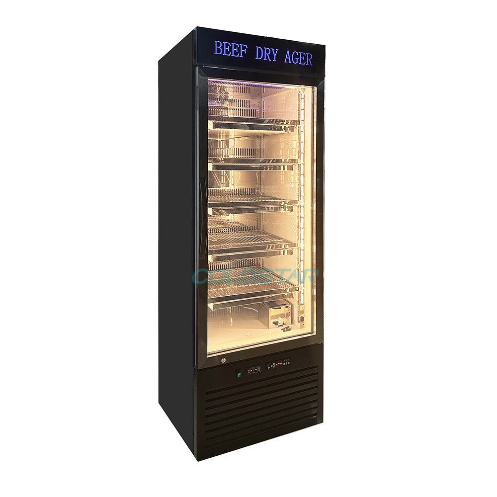 Restaurant Meat Aging Refrigerator Meat Ager Display Congelateur Single Glass Door Fridge