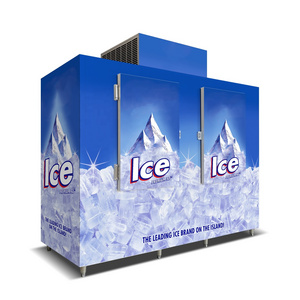 Best selling ice storage freezer/ ice refrigerated container ice merchandiser outdoor fridge