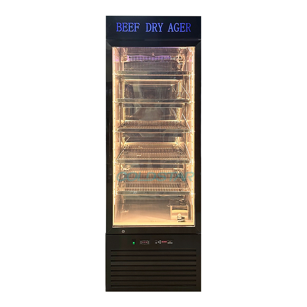 Restaurant Meat Aging Refrigerator Meat Ager Display Congelateur Single Glass Door Fridge