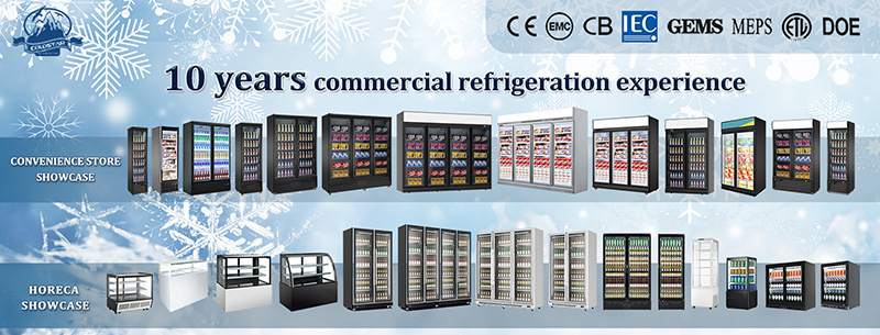 ice cream freezer fan cooling commercial vertical showcase  frozen food single door heated glass display freezer