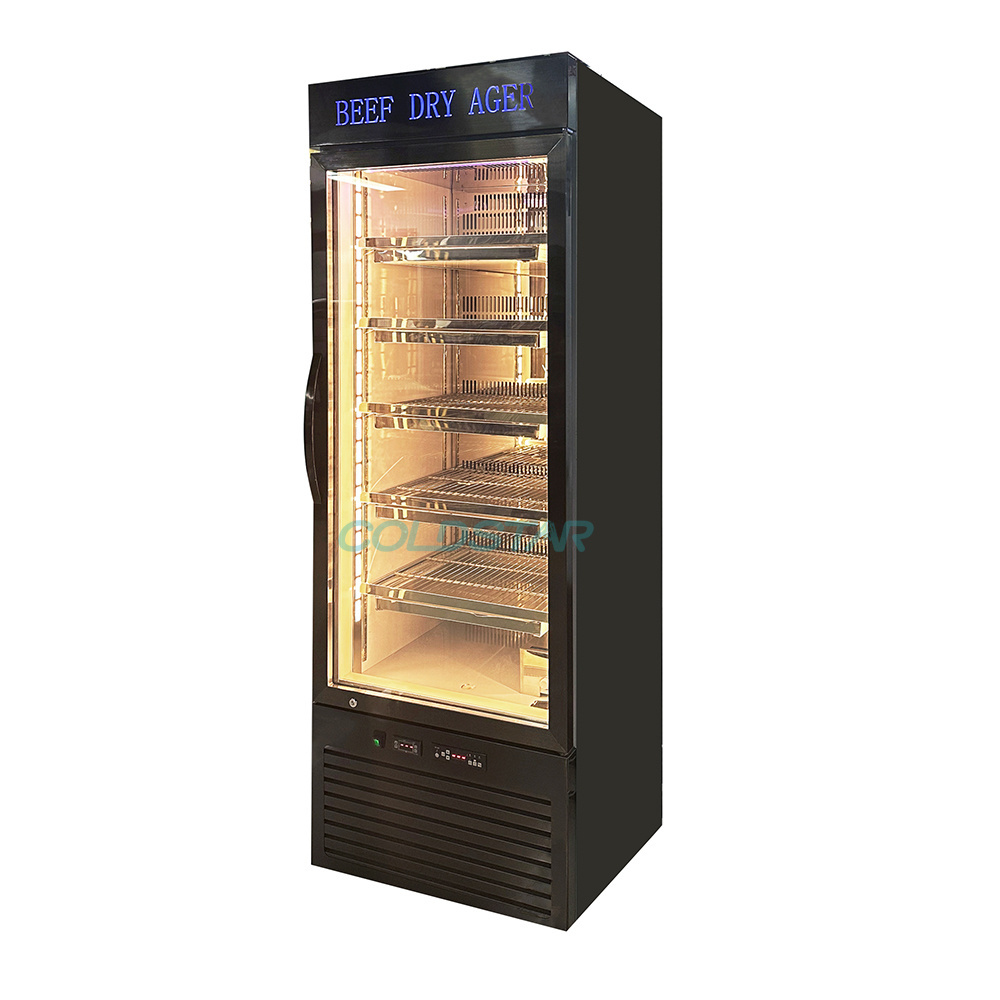 Restaurant Meat Aging Refrigerator Meat Ager Display Congelateur Single Glass Door Fridge