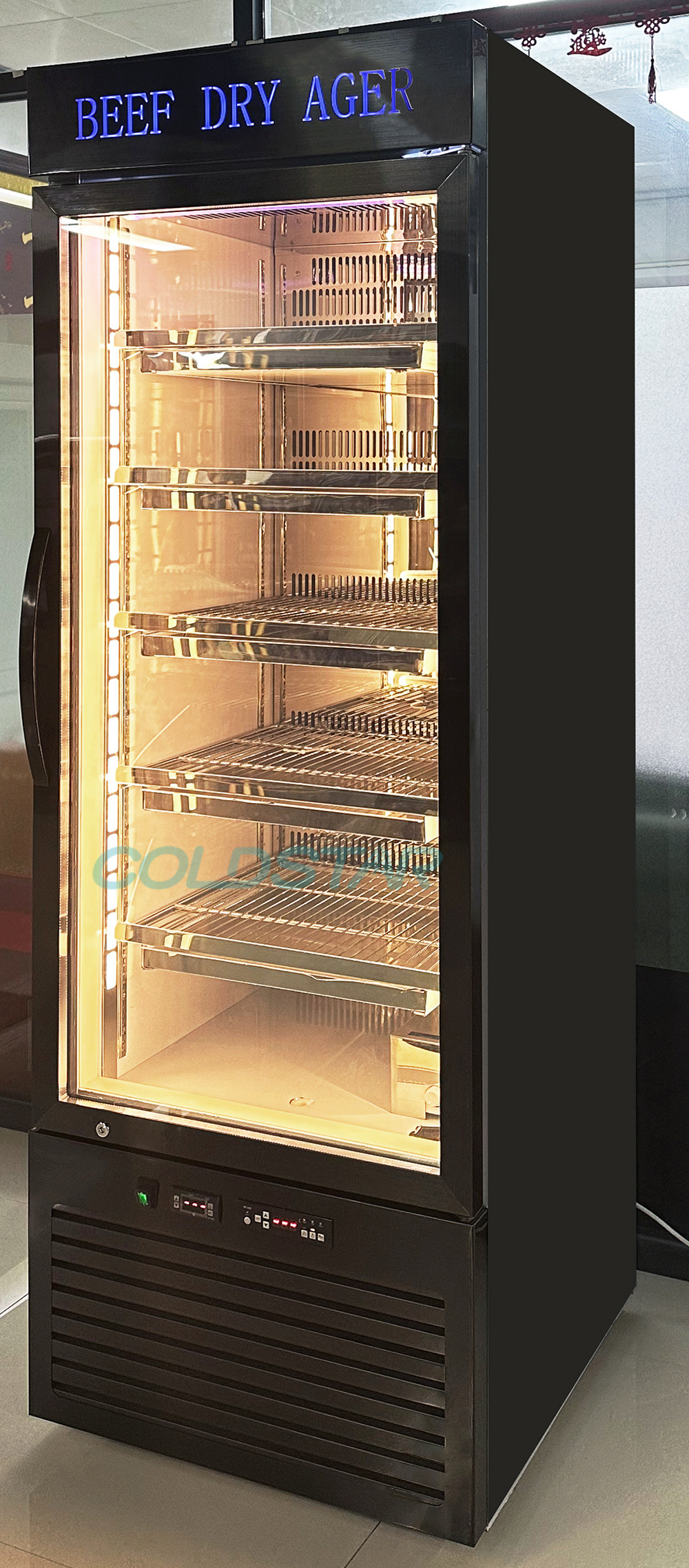 Restaurant Meat Aging Refrigerator Meat Ager Display Congelateur Single Glass Door Fridge