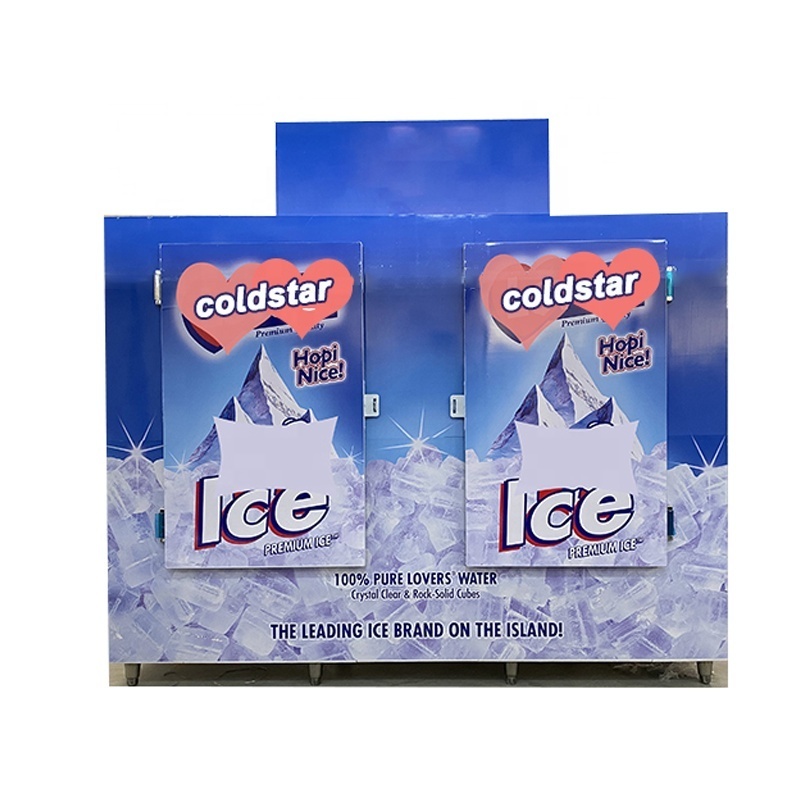 Best selling ice storage freezer/ ice refrigerated container ice merchandiser outdoor fridge