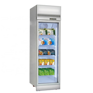 ice cream freezer fan cooling commercial vertical showcase  frozen food single door heated glass display freezer