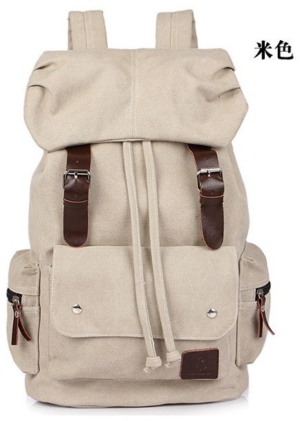 High Quality Brown Blue Hemp Waxed Canvas Satchel School Bag Rucksack 100l Travel Backpack Bag