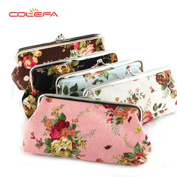 Factory OEM personalized Wholesale Woman Funny Unique Purse Pouch Canvas Coin Bag floral purse