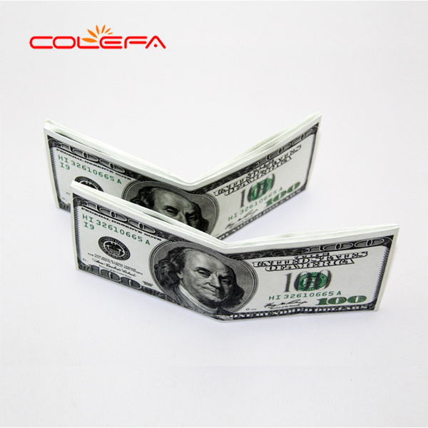 Custom printed USD currency stitched tear water resistant slim design cheapest 1070D tyvek paper mighty money card wallet