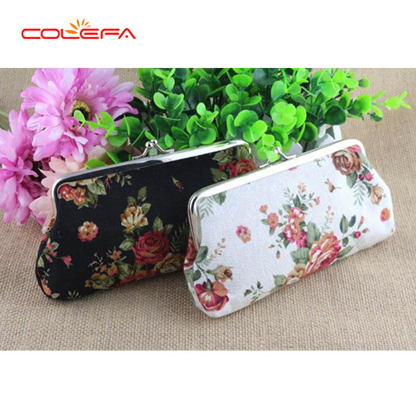 Factory OEM personalized Wholesale Woman Funny Unique Purse Pouch Canvas Coin Bag floral purse