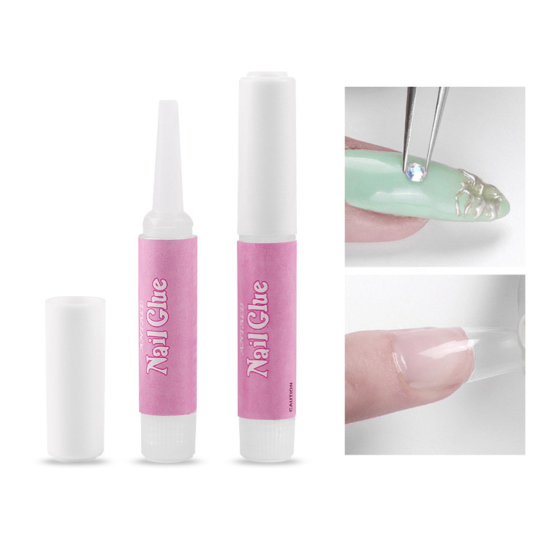 Private Label Custom Logo Acrylic Artificial Press On Nail Tips Glue Mini Pink Bond 2g Nail Glue Bulk Gel For Nails