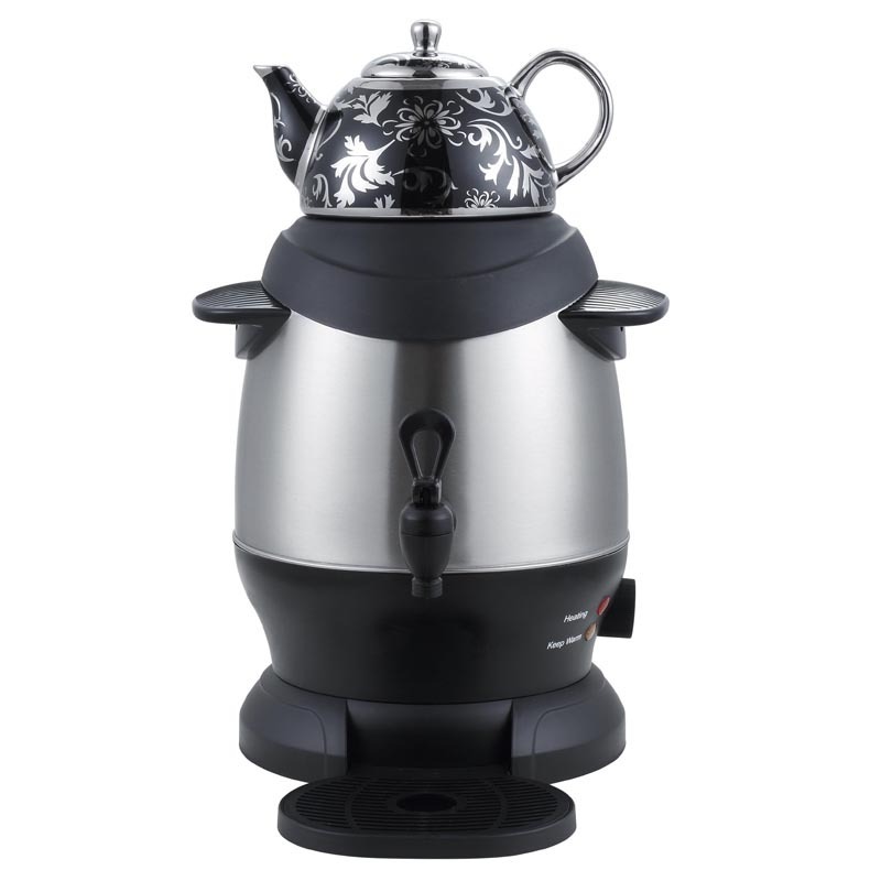 Colia Elegant Design Electric Water Boiler Stainless Steel Turkish Electric Tea Kettle  Pot Machine With Ceramic Teapot Samovar