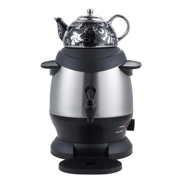 2021Year  Popular Electric Samovar 4 Liters Stainless Steel Automatic Turkish Tea Maker Teapot Samovar Electric Kettle