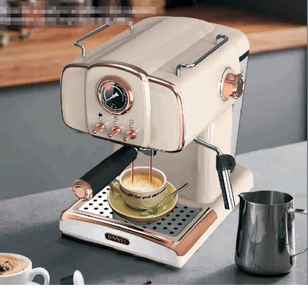 Retro Style Espresso Coffee Maker New Design 850W 1050W Italian Coffee Machine 15 Bar 20 Bar Cappuccino Coffee Maker