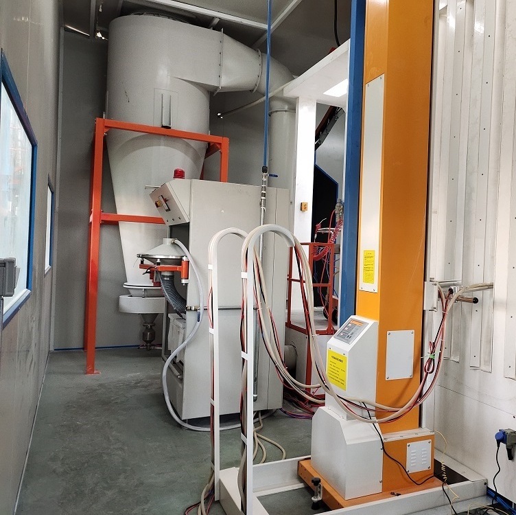 manual automatic powder coating line aluminum powder coating line with spraying robot