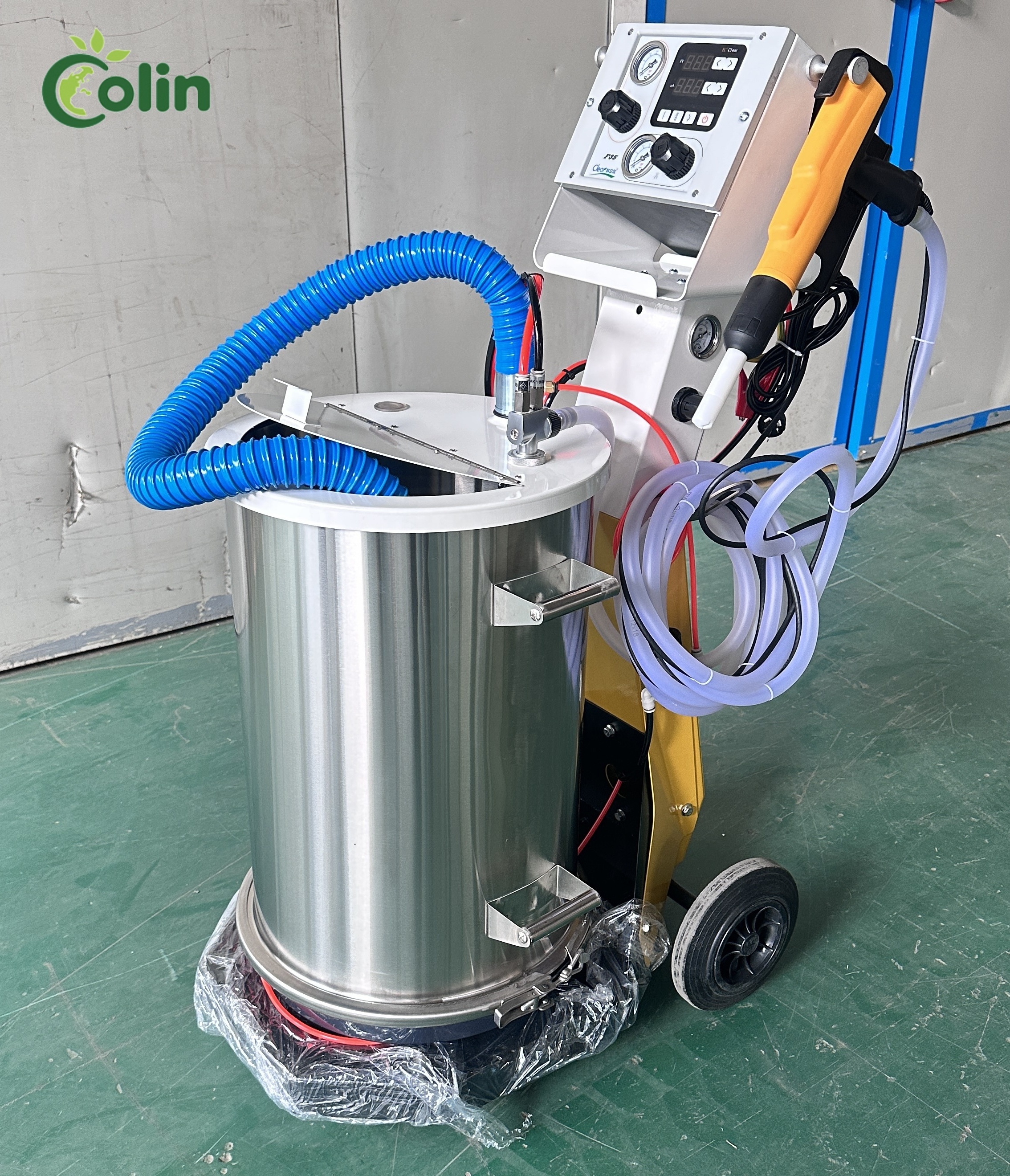 Colin portable manual powder coating equipment with spray gun powder coating electrostatic gun