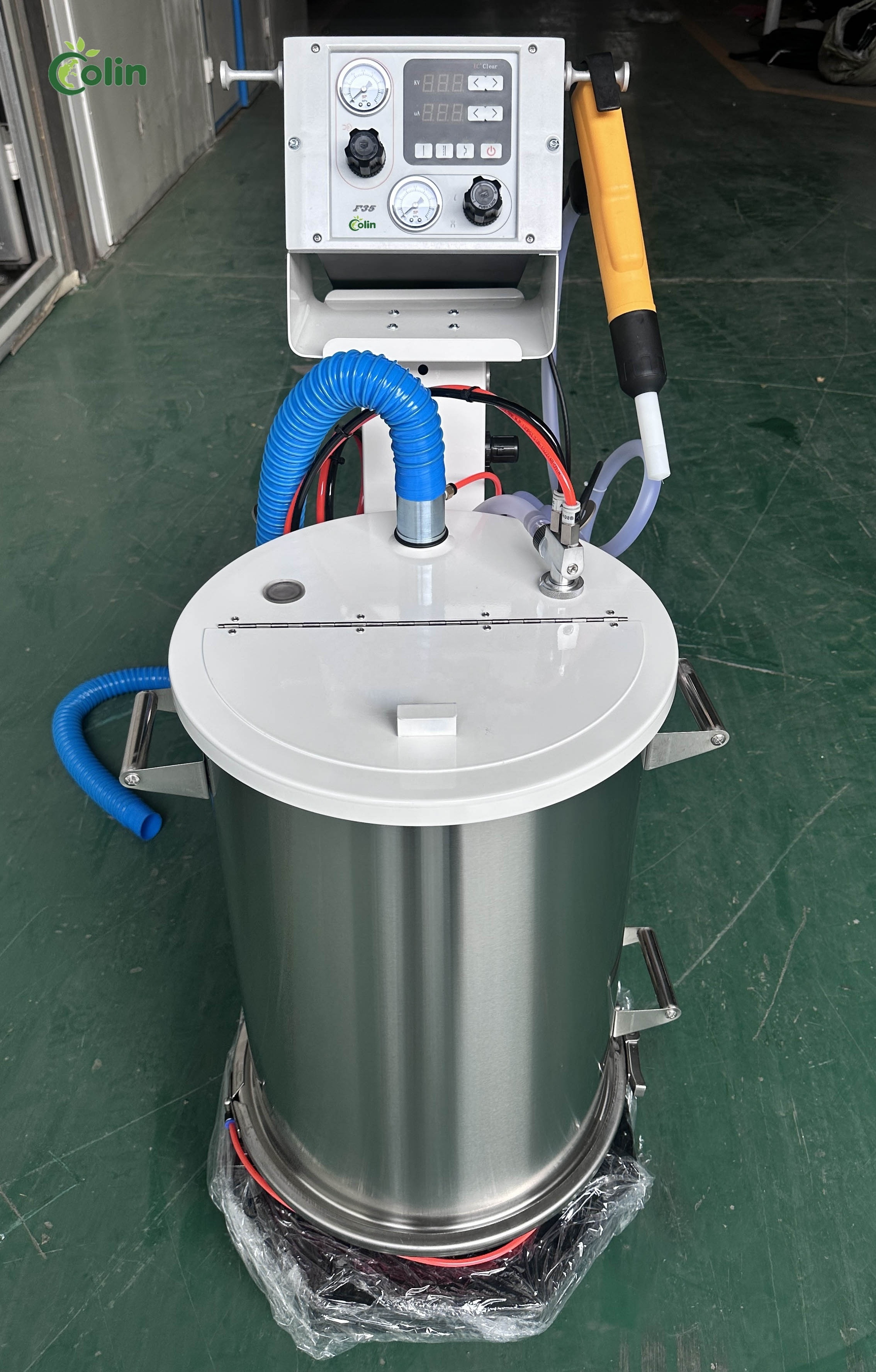 Colin portable manual powder coating equipment with spray gun powder coating electrostatic gun