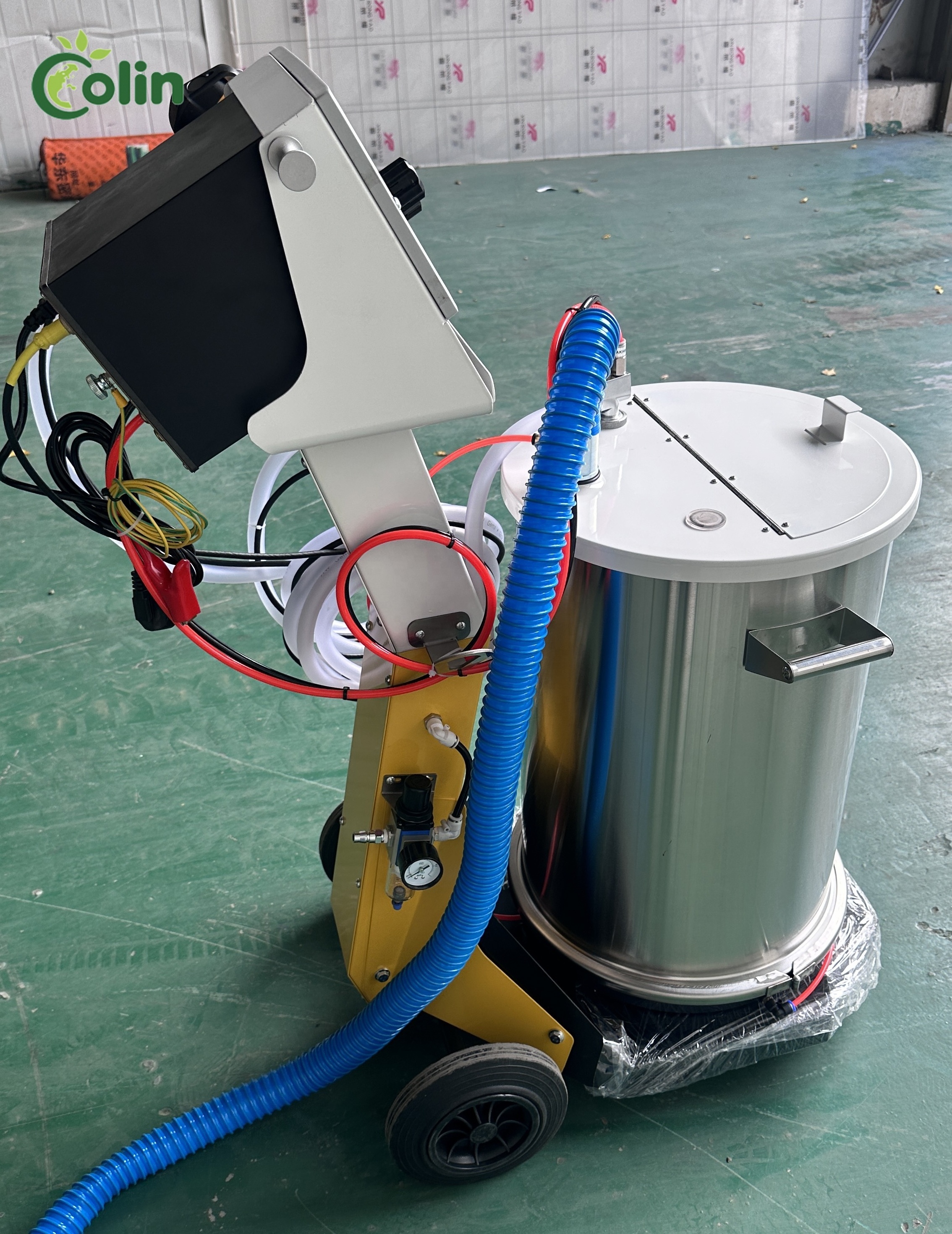 Colin portable manual powder coating equipment with spray gun powder coating electrostatic gun