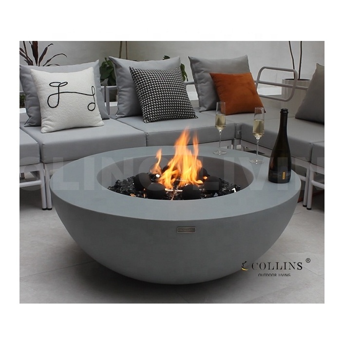 COLG001 Hot-selling Modern Garden Outdoor Tempered Glass Firepit Dining Fire Table Propane Gas Fire Pit