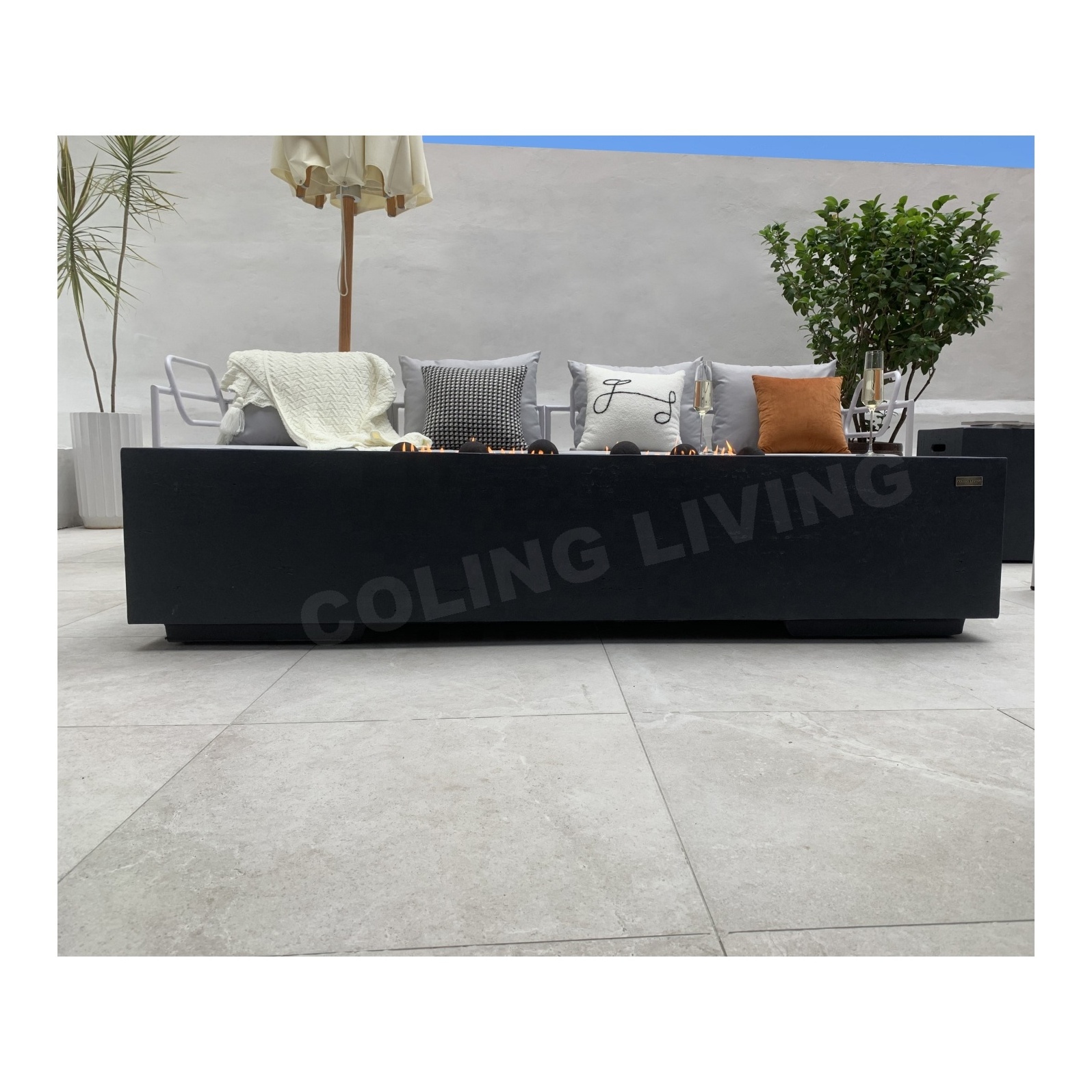 COLG007-2 Coling modern garden decoration large gas fire pit outdoor gas propane smokeless fire pit