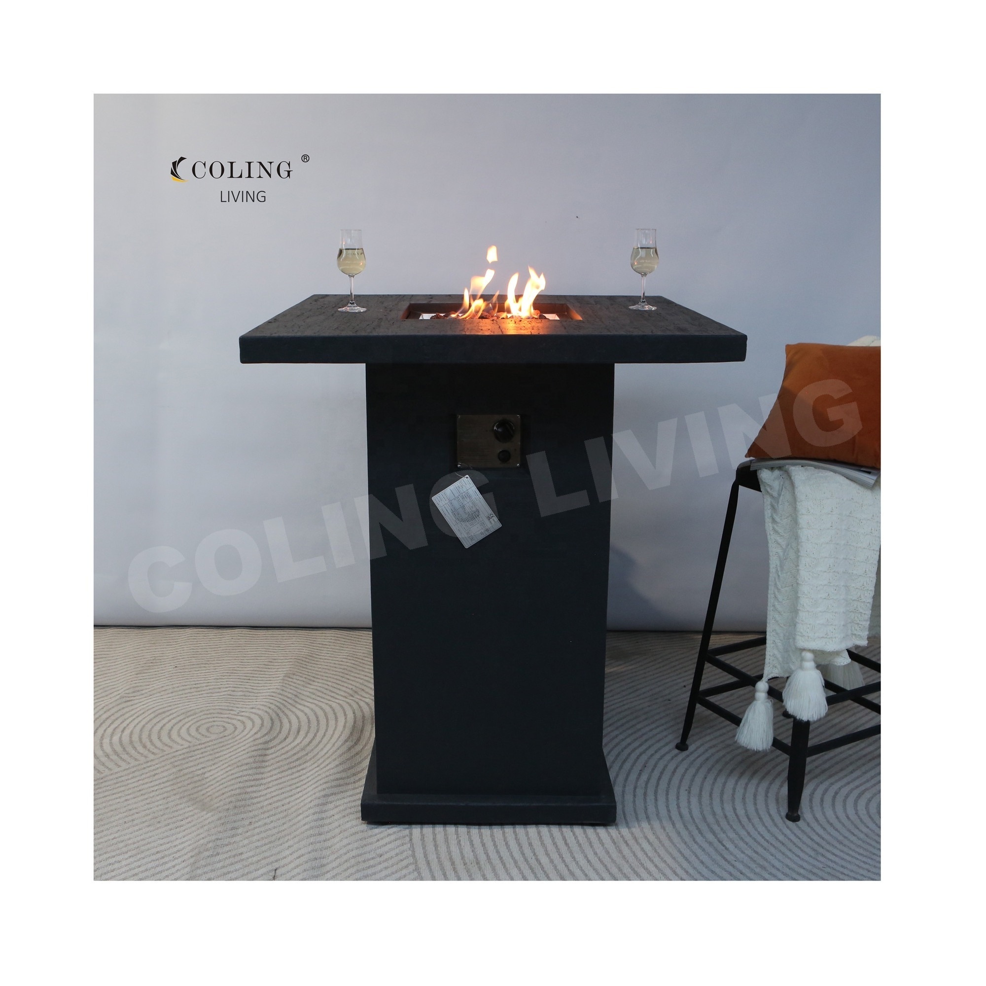 COLL012-2 COLING New modern garden fire pits outdoor corten steel gas fire pit table for outdoor