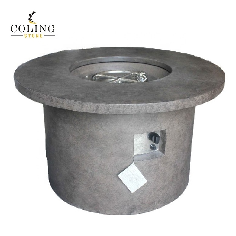 ColingLiving CG117-5  outdoor heating column dining concrete GFRC gas fire pit table