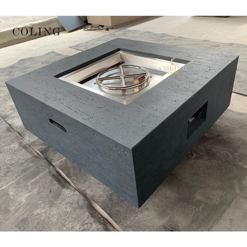 ColingLiving COLG008-3 Gas Firepits Burning table 65K BTUs Outdoor Propane Square Fire Pit for Garden Yard