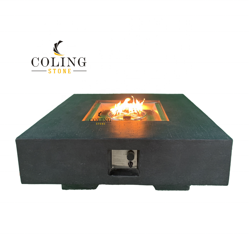 CG218-2 41.7 inches Outdoor Square Propane Fire Pit Table Grey Gas Fire pit fireplace